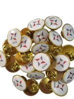 Pin metálico con resina epóxica personalizado con logo a todo color — PinsPro Chile